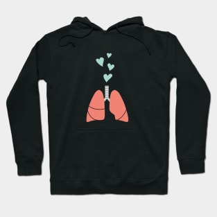 Coral lungs and mint hearts Hoodie